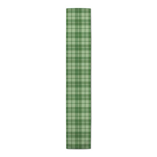 Green Plaid Outdoor Table Runner